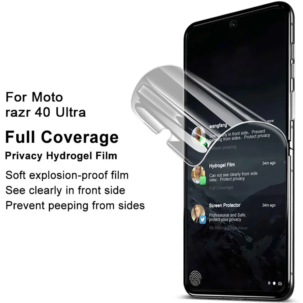 IMAK Hydrogel Film III For Motorola Razr 40 5G / Razr 40 Ultra 5G Anti-Spy TPU Phone Screen Film Full Covering Screen Protector - 3