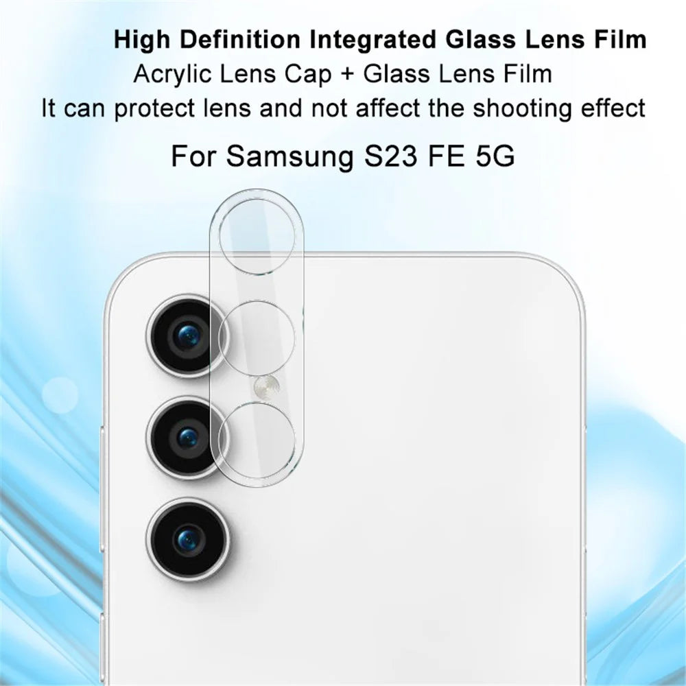 IMAK for Samsung Galaxy S23 FE HD Clear Lens Protector Integrated Tempered Glass Lens Film + Acrylic Lens Cap - 3