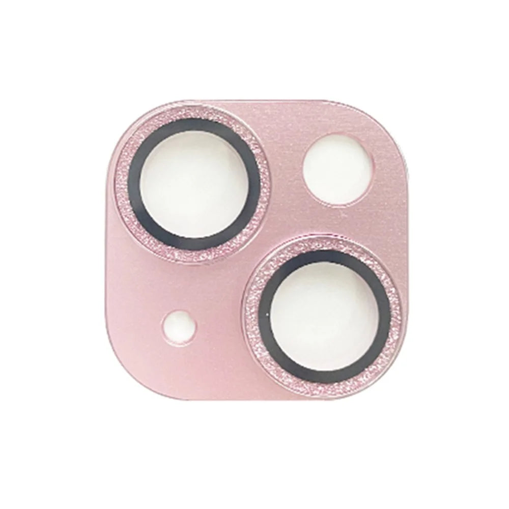RURIHAI For iPhone 15 / 15 Plus Tempered Glass Camera Lens Protector Glitter Anti-scratch Rear Lens Film - Pink - 3