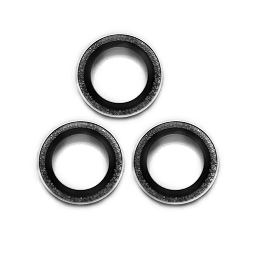 RURIHAI For iPhone 15 Pro / 15 Pro Max Camera Lens Protector AR HD Tempered Glass Glitter Ring Lens Film - Black - 3