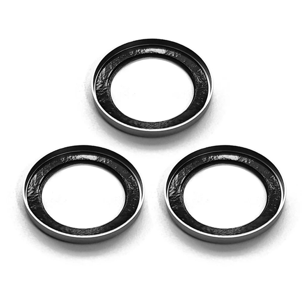 RURIHAI For iPhone 15 Pro / 15 Pro Max Camera Lens Protector AR HD Tempered Glass Glitter Ring Lens Film - Black - 5