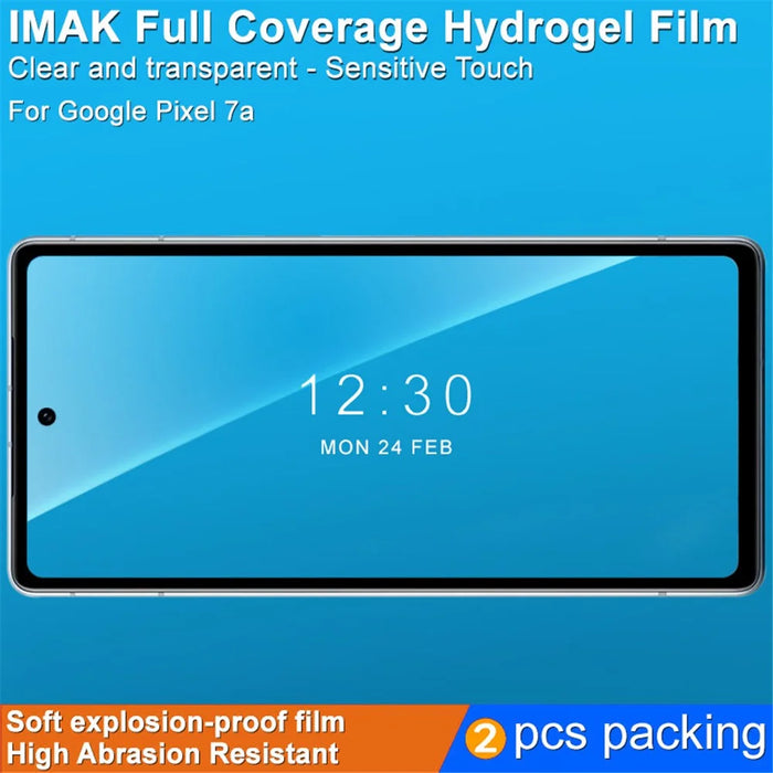 IMAK 2Pcs  /  Set Hydrogel Film III for Google Pixel 7a Soft TPU Screen Protector HD Transparent Screen Film - 4