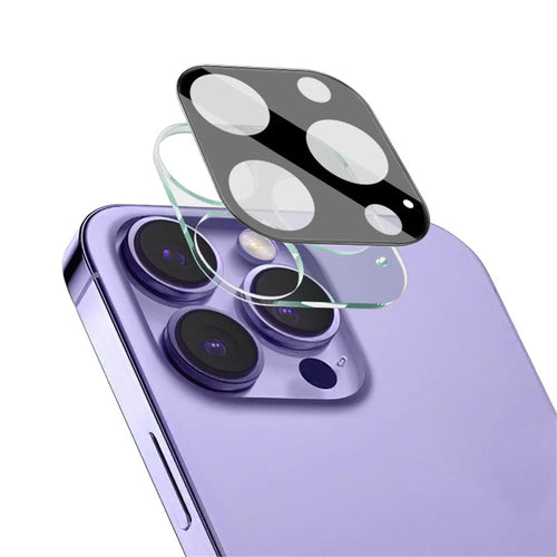 IMAK For iPhone 15 Pro / 15 Pro Max Tempered Glass Camera Lens Protector+Acrylic Lens Cap (Black Version) - 1