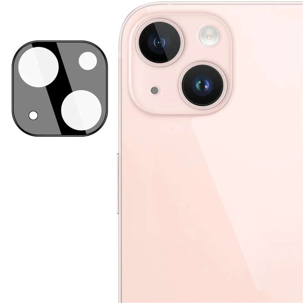 IMAK For iPhone 15 / 15 Plus Camera Lens Film Tempered Glass HD Clear Lens Protector+Acrylic Lens Cap (Black Version) - 2