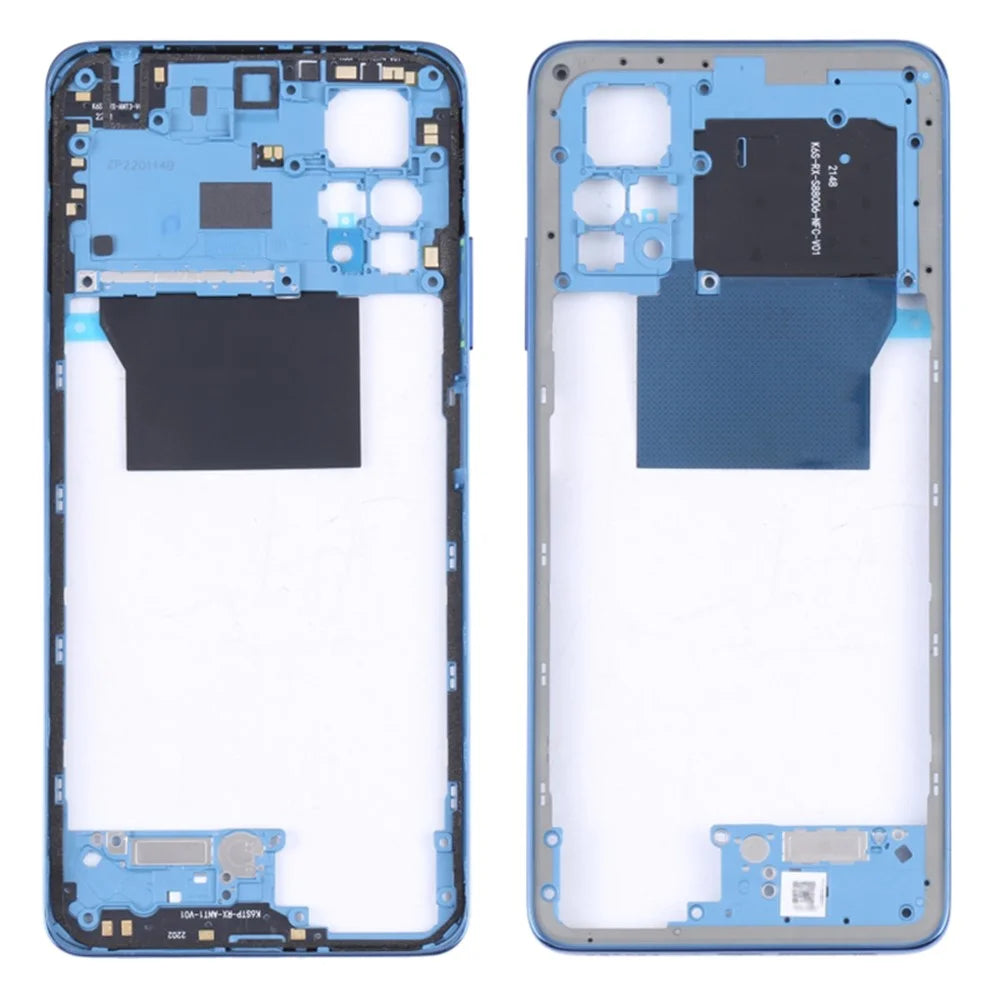 For Xiaomi Poco X4 Pro 5G / Note 11E Pro 5G Middle Housing Plate Frame Replacement Part (without Logo) - Dark Blue - 1