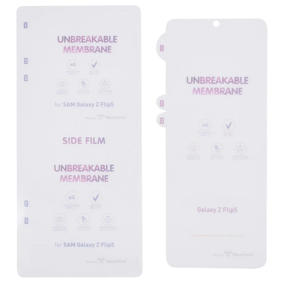 For Samsung Galaxy Z Flip5 5G Clear PET Film Soft Front and Back Screen Protector - 3