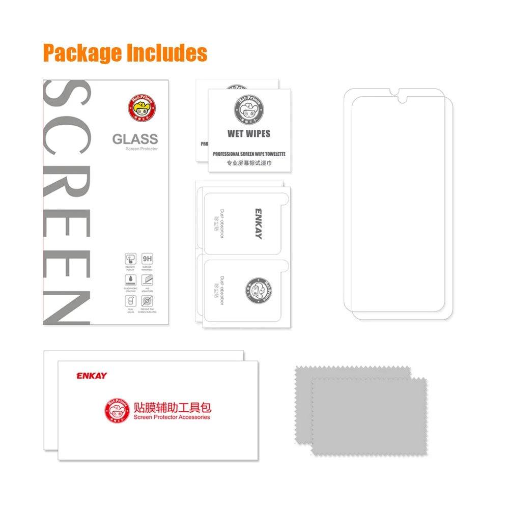 ENKAY HAT PRINCE 2Pcs Screen Protector for Motorola Moto E13 4G High Aluminium-silicon Glass 0.26mm 9H 2.5D Anti-explosion Film - 6