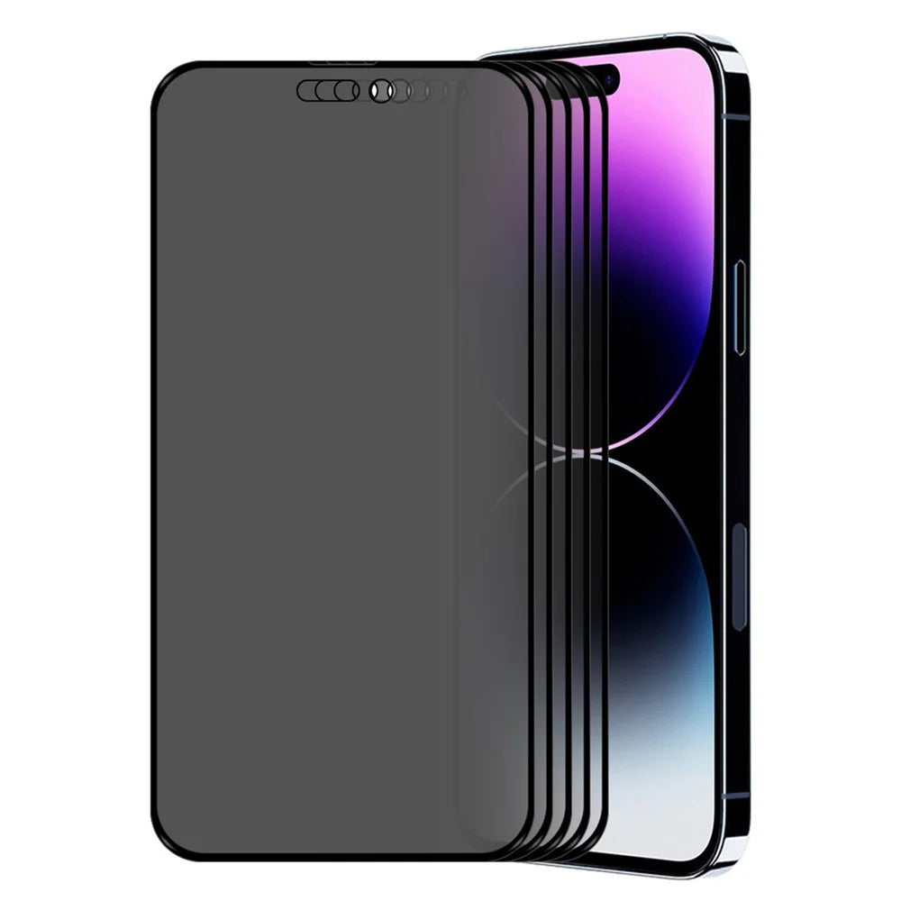 ENKAY HAT PRINCE 5Pcs Privacy Screen Protector for iPhone 15 Pro Max , 28-degree Anti-spy Tempered Glass Full Cover Film - 1
