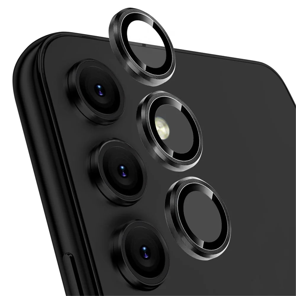 NORTHJO For Samsung Galaxy A54 5G 1 Set Camera Lens Protector CD Vein Metal Ring Tempered Glass Ultra HD Lens Film - Black - 1