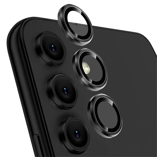 NORTHJO For Samsung Galaxy A54 5G 1 Set Camera Lens Protector CD Vein Metal Ring Tempered Glass Ultra HD Lens Film - Black - 1