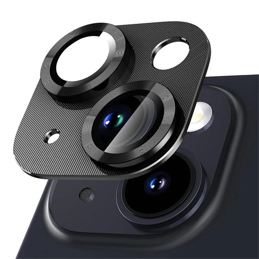 NORTHJO For iPhone 14 / 14 Plus Camera Lens Protector CD Vein Integrated Tempered Glass Camera Cover Film - Black - 1
