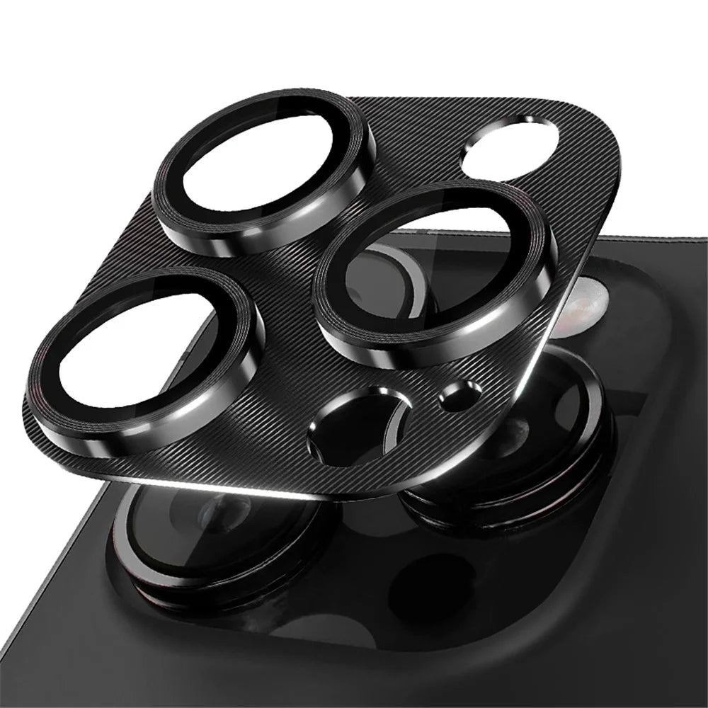 NORTHJO Camera Lens Protector for iPhone 13 Pro / 13 Pro Max , Anti-Scratch CD Vein Tempered Glass Integrated Lens Film - Black - 1