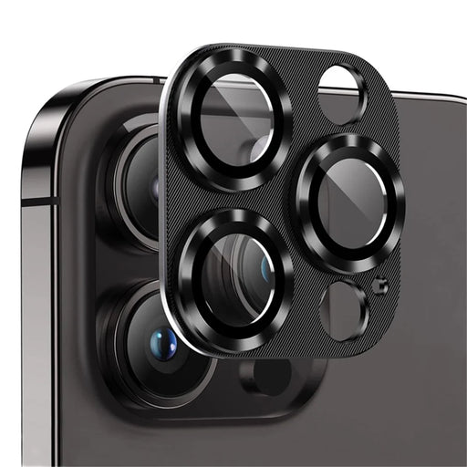 NORTHJO Camera Lens Protector for iPhone 13 Pro / 13 Pro Max , Anti-Scratch CD Vein Tempered Glass Integrated Lens Film - Black - 2