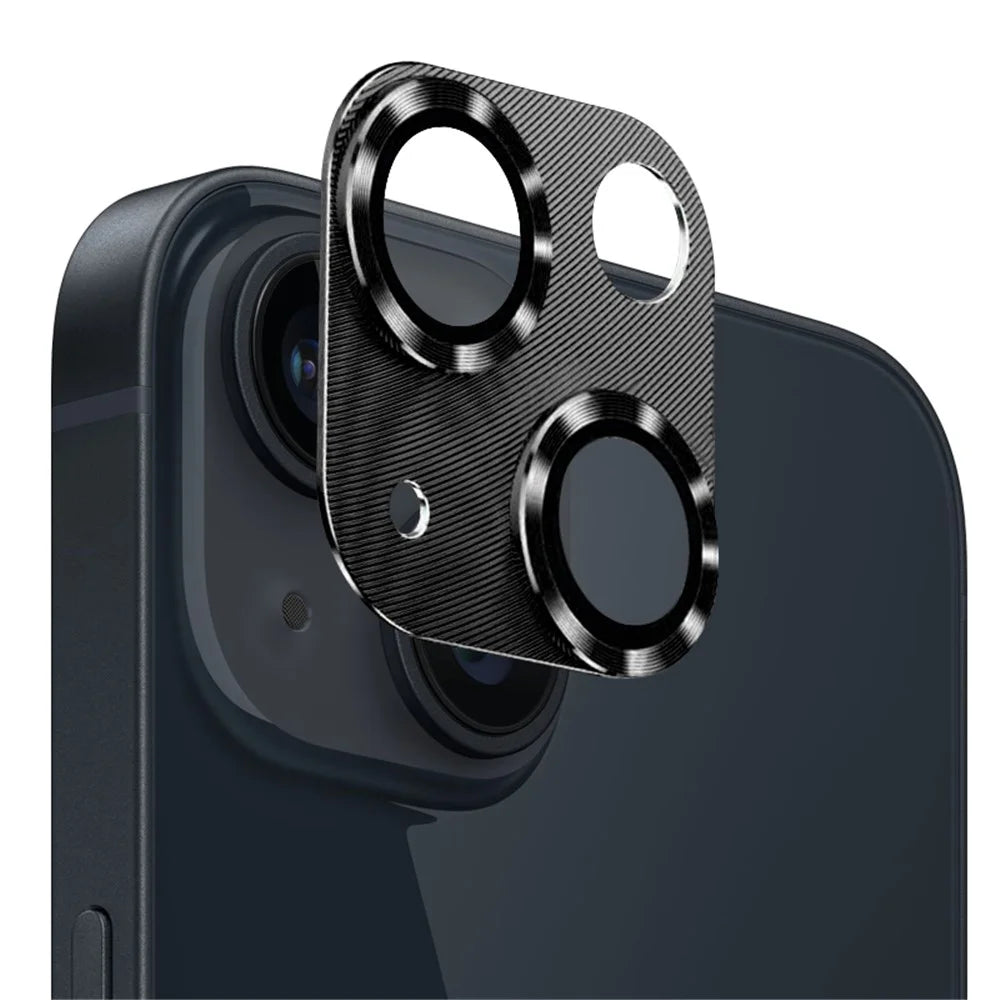 NORTHJO CD Vein Camera Lens Protector for iPhone 13 / 13 mini , Integrated Tempered Glass Rear Lens Film - Black - 2