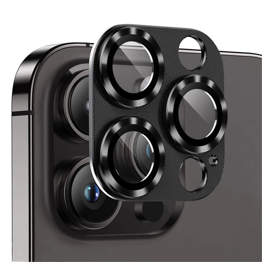 NORTHJO For iPhone 14 Pro / 14 Pro Max Integrated Camera Lens Protector CD Vein Tempered Glass Lens Film - Black - 2