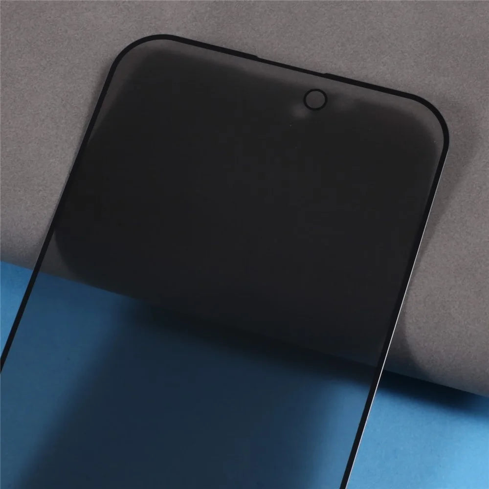 For iPhone 15 Privacy Screen Protector Silk Printing High Aluminium-silicon Glass Full Glue Full Coverage Anti-Spy Film - 5
