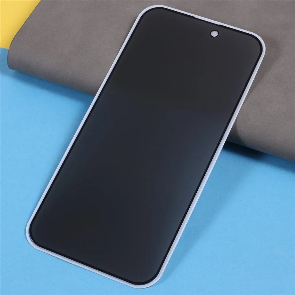 For iPhone 15 Plus Anti-Spy Screen Protector Full Cover Full Glue Silk Printing High Aluminium-silicon Glass Film - 3
