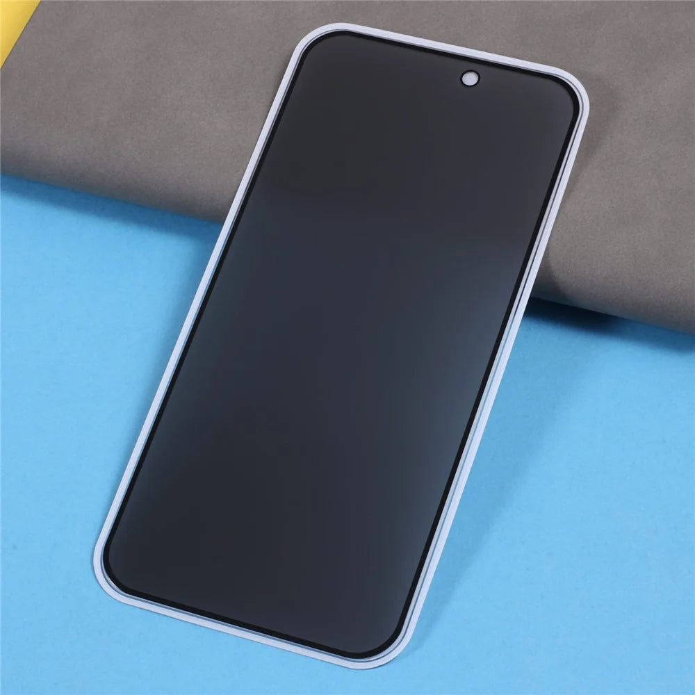 For iPhone 15 Pro Anti-peep High Aluminium-silicon Glass Film Full Glue Silk Printing Full Coverage Screen Protector - 3