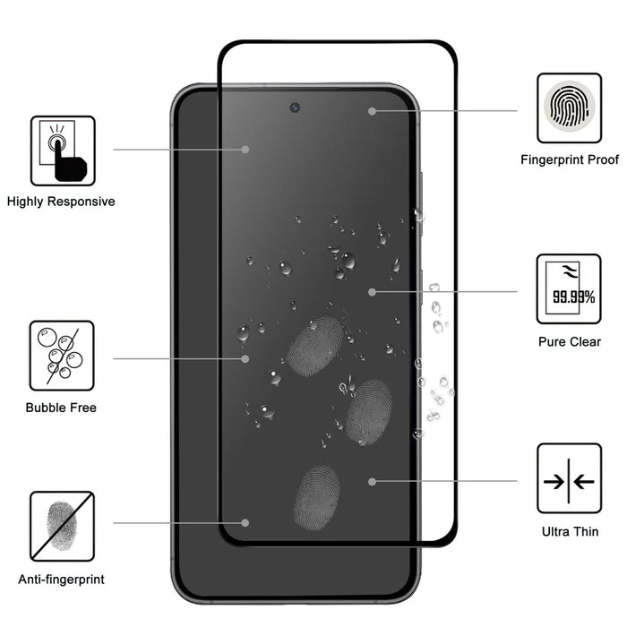 For Samsung Galaxy S23 FE AGC Tempered Glass with Black Edge Full Glue Full Coverage Screen Protector - 2