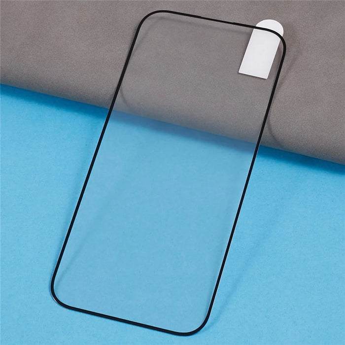 For iPhone 15 Pro Electroplated Silk Printing Film Full Cover Full Glue Tempered Glass Screen Protector - 3