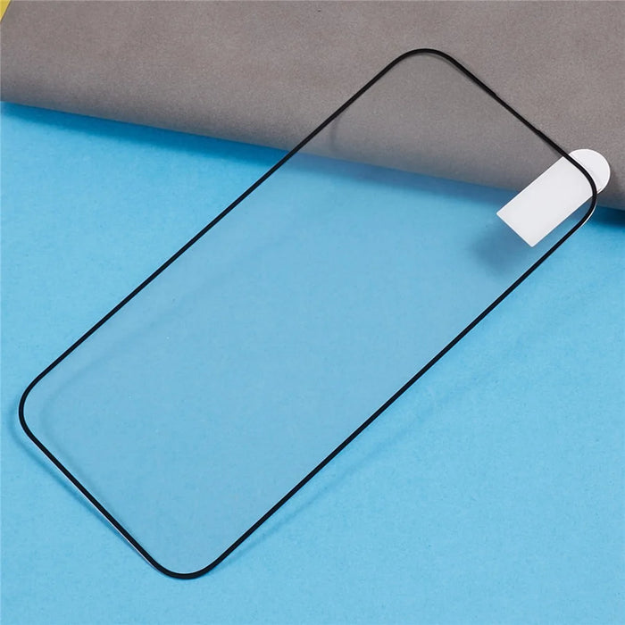 For iPhone 15 Pro Electroplated Silk Printing Film Full Cover Full Glue Tempered Glass Screen Protector - 6