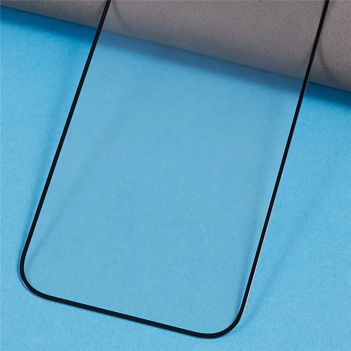 For iPhone 15 Plus Tempered Glass Screen Protector Electroplated Silk Printing Full Cover Full Glue Film - 5