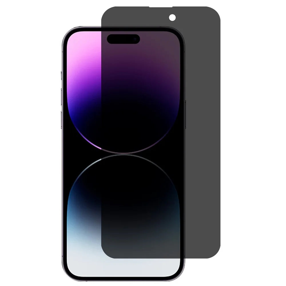 For iPhone 15 Pro Privacy Screen Protector 180-Degree Anti-Spy Tempered Glass Full Coverage Film - 1