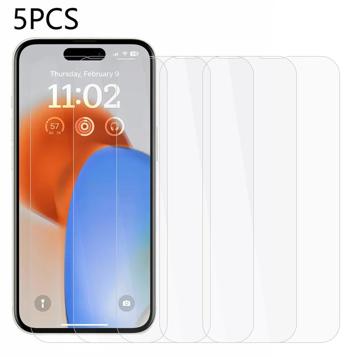 5PCS For iPhone 15 Pro Anti-scratch Tempered Glass Film Explosion-proof Phone Screen Protector - 1