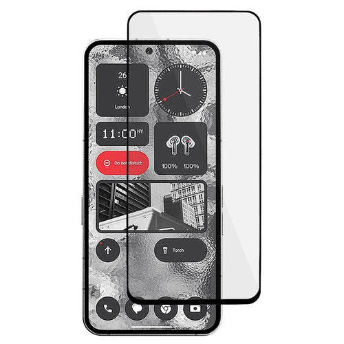 For Nothing Phone (2) Full Coverage Screen Protector Full Glue Black Edge Silk Printing Tempered Glass Film - 1