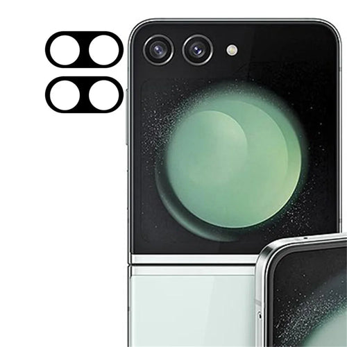ENKAY HAT PRINCE 2Pcs Camera Lens Protector for Samsung Galaxy Z Flip5 5G , Integrated Tempered Glass Lens Film - Black - 1
