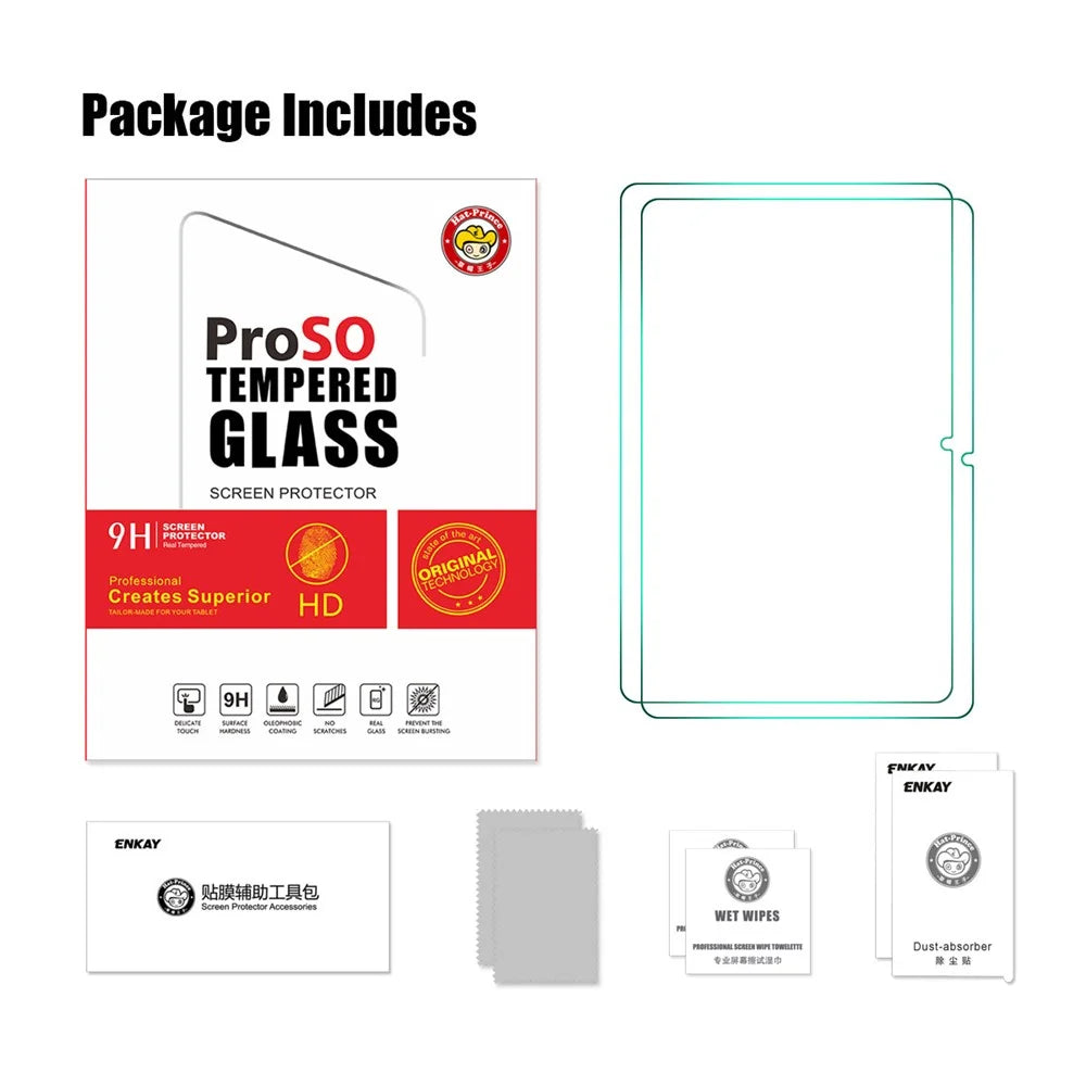 ENKAY HAT PRINCE 2Pcs for Honor Pad X8 Pro / X9 High Aluminium-silicon Glass Film 9H 0.33mm Clear 2.5D Screen Protector - 6