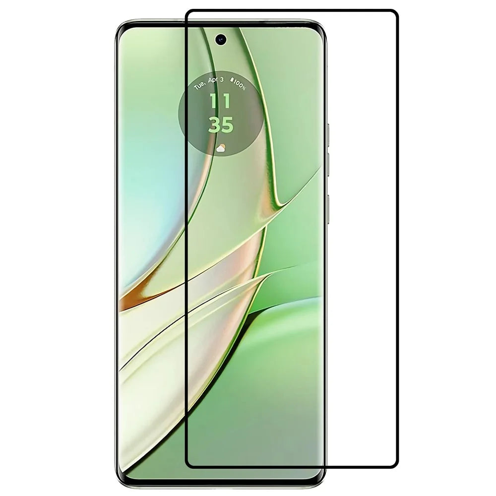 For Motorola Edge 40 5G / Edge 40 Neo 5G Curved Tempered Glass Film Silk Printing Full Cover Full Glue HD Screen Protector - 1