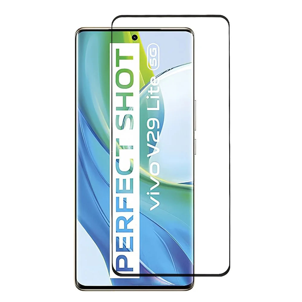 For vivo V29 Lite 5G Tempered Glass Screen Protector 3D Curved Side Glue HD Clear Phone Screen Film - 1