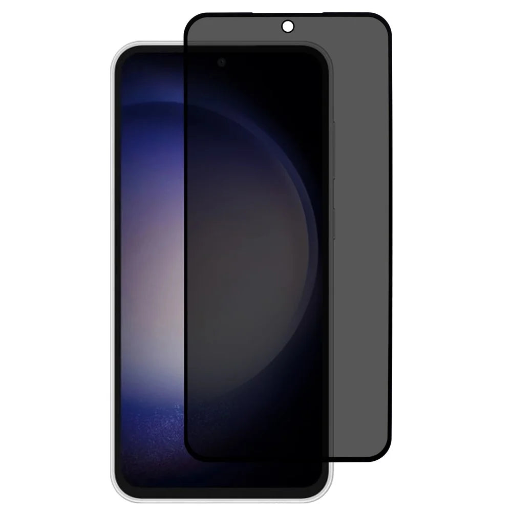 For Samsung Galaxy S23 FE Anti-Peep Screen Protector Full Cover Silk Printing Black Edge Tempered Glass Film - 1