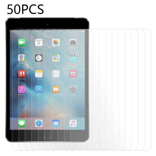 50Pcs For iPad 2 / 3 / 4 HD Clear Screen Protector Easy Installation Tempered Glass Protective Film (No Package, with Wipes Set, Dust-absorber, Guide Sticker) - 1