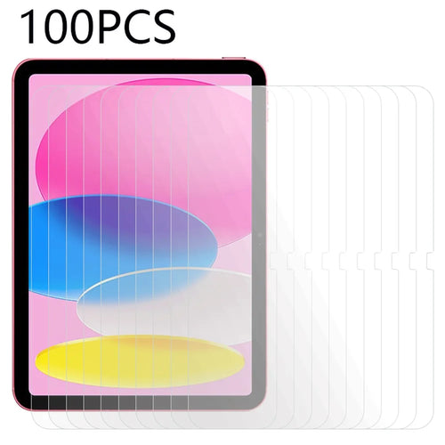 100Pcs For iPad (2025) / 10.9 (2022) Tempered Glass Screen Protector HD Clear Anti-Scratch Film (No Package, with Wipes Set, Dust-absorber, Guide Sticker) - 1