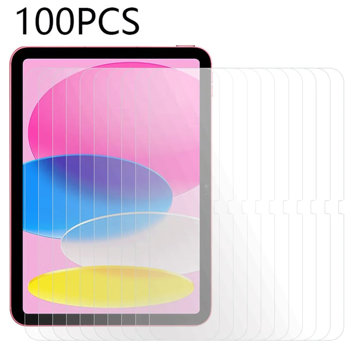 100Pcs For iPad (2025) / 10.9 (2022) Tempered Glass Screen Protector HD Clear Anti-Scratch Film (No Package, with Wipes Set, Dust-absorber, Guide Sticker) - 1