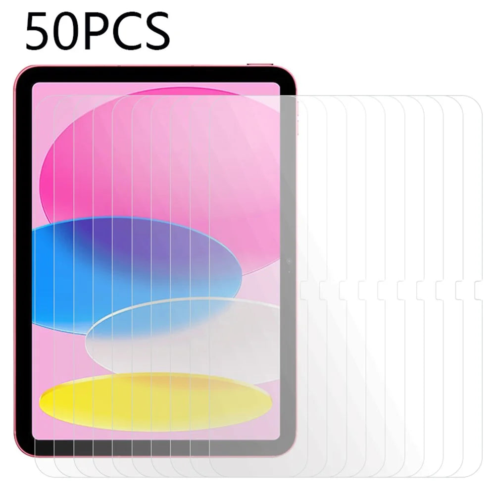50Pcs For iPad (2025) / 10.9 (2022) Tempered Glass Film High Definition Full Cover Tablet Screen Protector (No Package, with Wipes Set, Dust-absorber, Guide Sticker) - 1