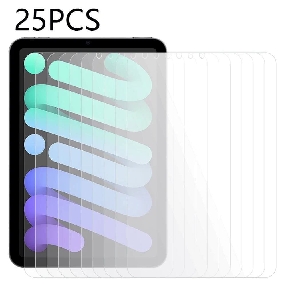 25Pcs For iPad mini (2024) / mini (2021) Screen Protector High Transparency Tempered Glass Film (No Package, with Wipes Set, Dust-absorber, Guide Sticker) - 1