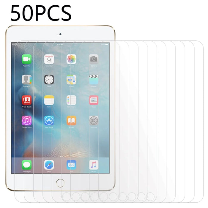 50Pcs For iPad mini 4 / mini (2019) 7.9 inch Clear Screen Film Tempered Glass Anti-Impact Screen Protector (No Package, with Wipes Set, Dust-absorber, Guide Sticker) - 1