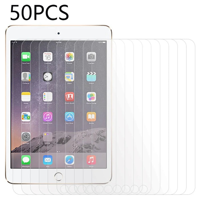 50Pcs For iPad mini / mini 2 / mini 3 Screen Protector Tempered Glass Ultra Clear Protective Film (No Package, with Wipes Set, Dust-absorber, Guide Sticker) - 1