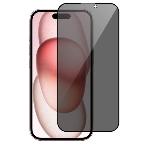 RURIHAI For iPhone 15 Plus Silk Printing Black Edge Anti-spy Screen Protector Full Cover High Aluminium-silicon Glass Film - 1