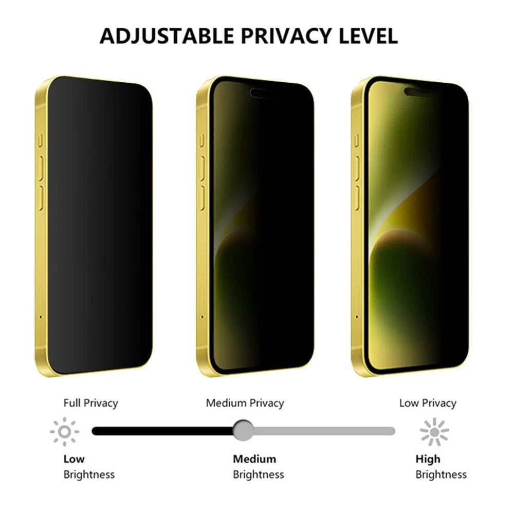 RURIHAI For iPhone 15 Plus Silk Printing Black Edge Anti-spy Screen Protector Full Cover High Aluminium-silicon Glass Film - 3