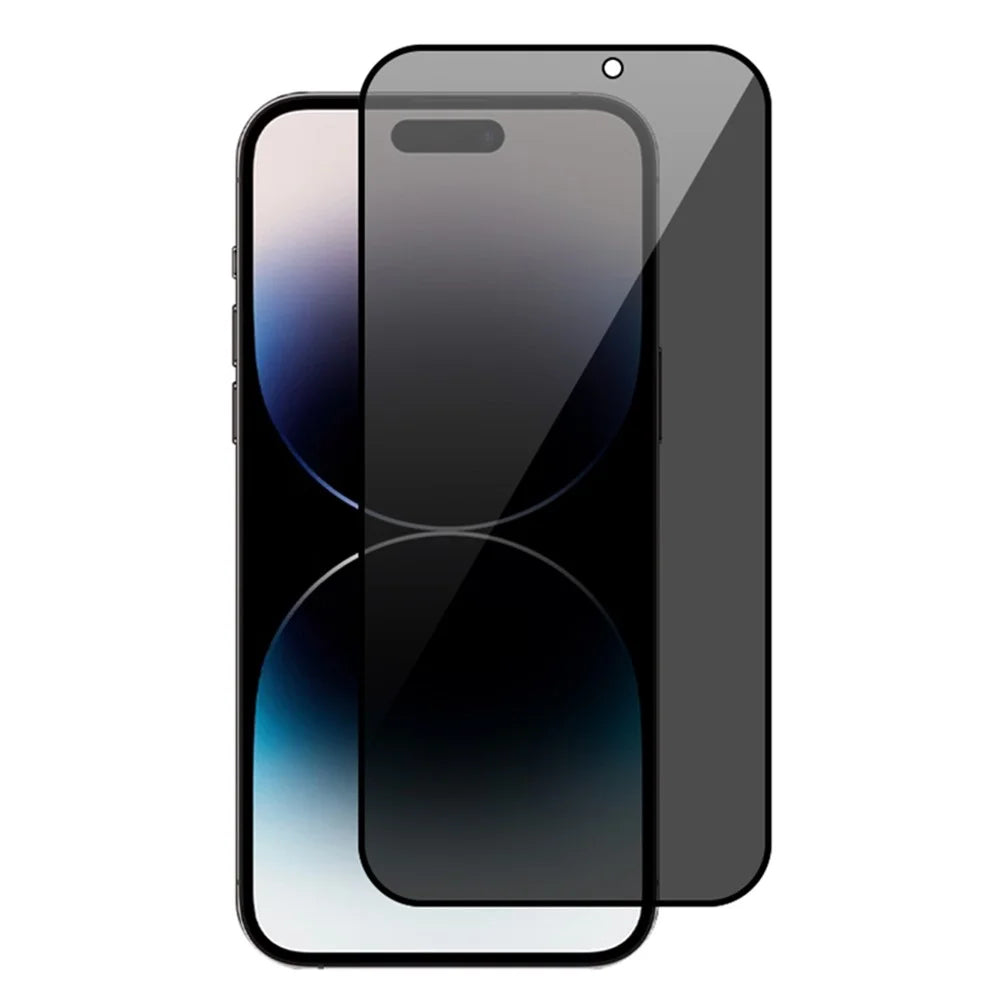 RURIHAI For iPhone 15 Pro Anti-spy Silk Printing Black Edge Screen Protector Full Cover High Aluminium-silicon Glass Film - 1