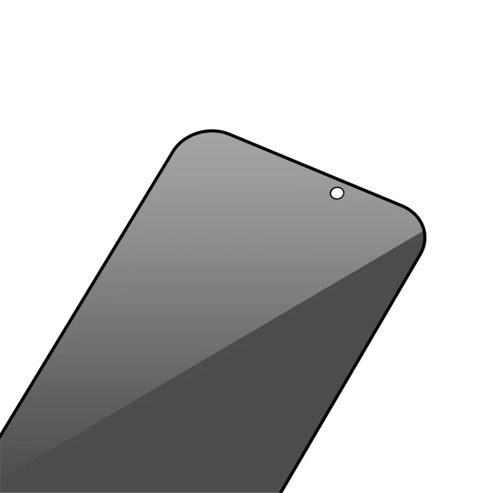 RURIHAI For iPhone 15 Pro Anti-spy Silk Printing Black Edge Screen Protector Full Cover High Aluminium-silicon Glass Film - 6