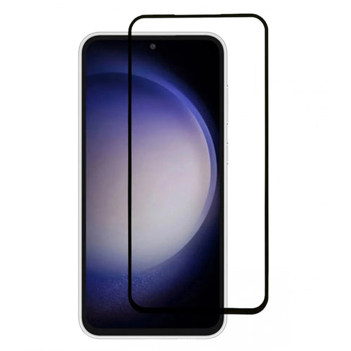 Silk Printing Screen Protector for Samsung Galaxy S23 FE , Full Cover Full Glue 20D Tempered Glass Clear Film - 1