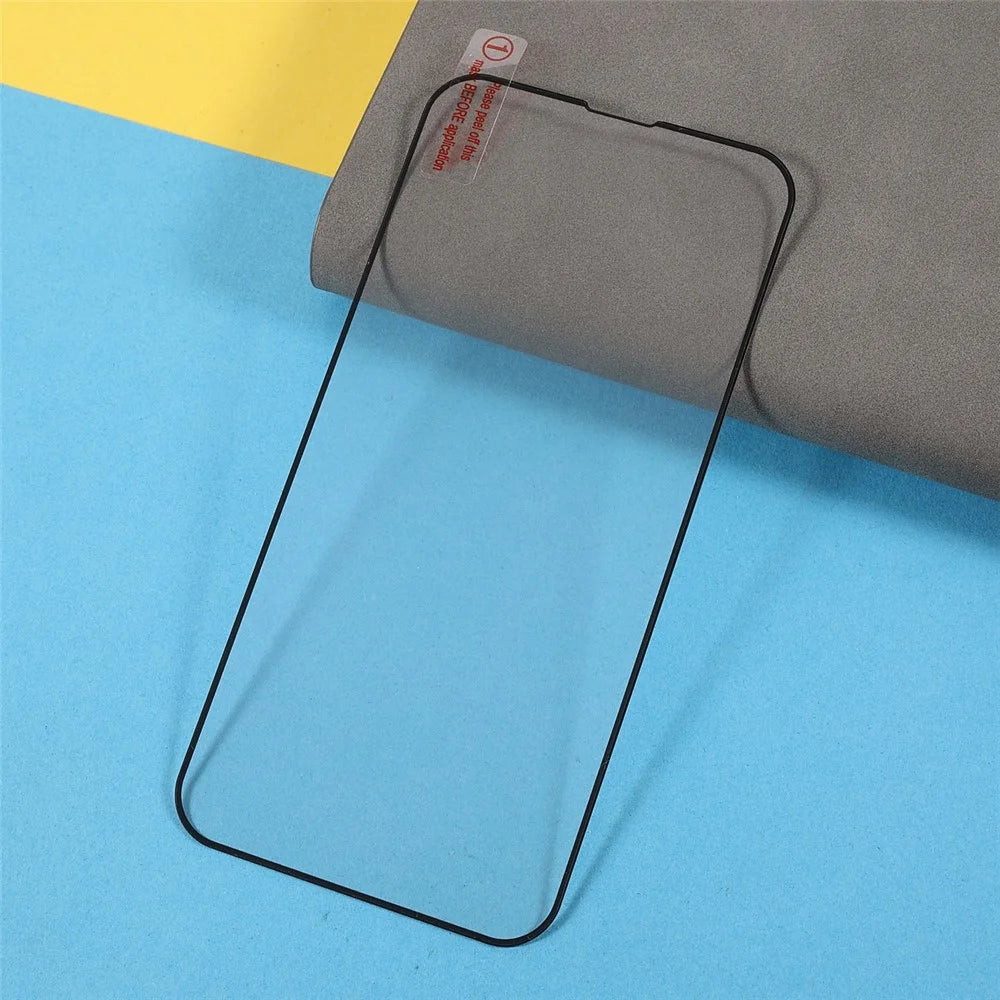 Phone Full Screen Protector for iPhone 15 , Silk Printing Full Glue High Aluminum-silicon Glass Screen Film - 6