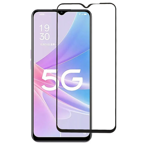 For Oppo A58 5G Silk Printing Tempered Glass Full Glue Anti-explosion Full Screen Protector - 1