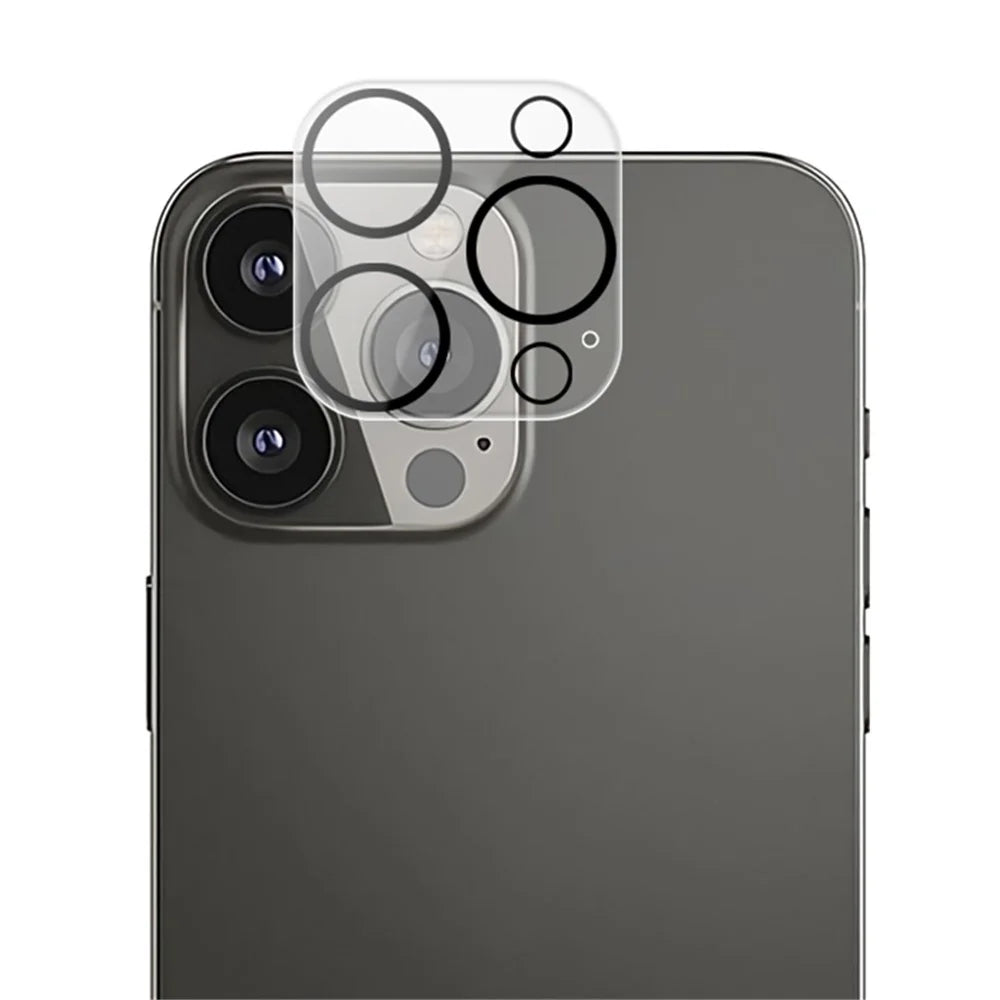 For iPhone 15 Pro / 15 Pro Max 3D Silk Printing Camera Lens Film Tempered Glass Phone Rear Lens Protector - 1