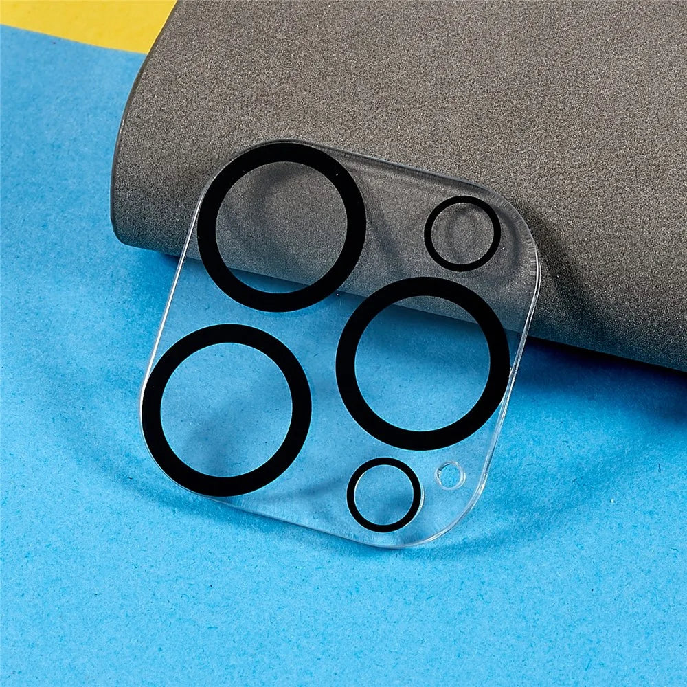 For iPhone 15 Pro / 15 Pro Max 3D Silk Printing Camera Lens Film Tempered Glass Phone Rear Lens Protector - 3
